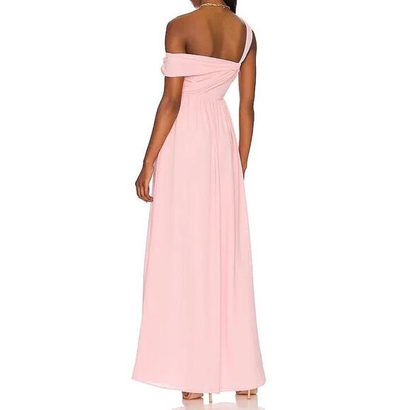 NBD REVOLVE Size Small Pink Kinsley Evening Gown One Shoulder Crepe Formal Glam - Picture 3 of 15